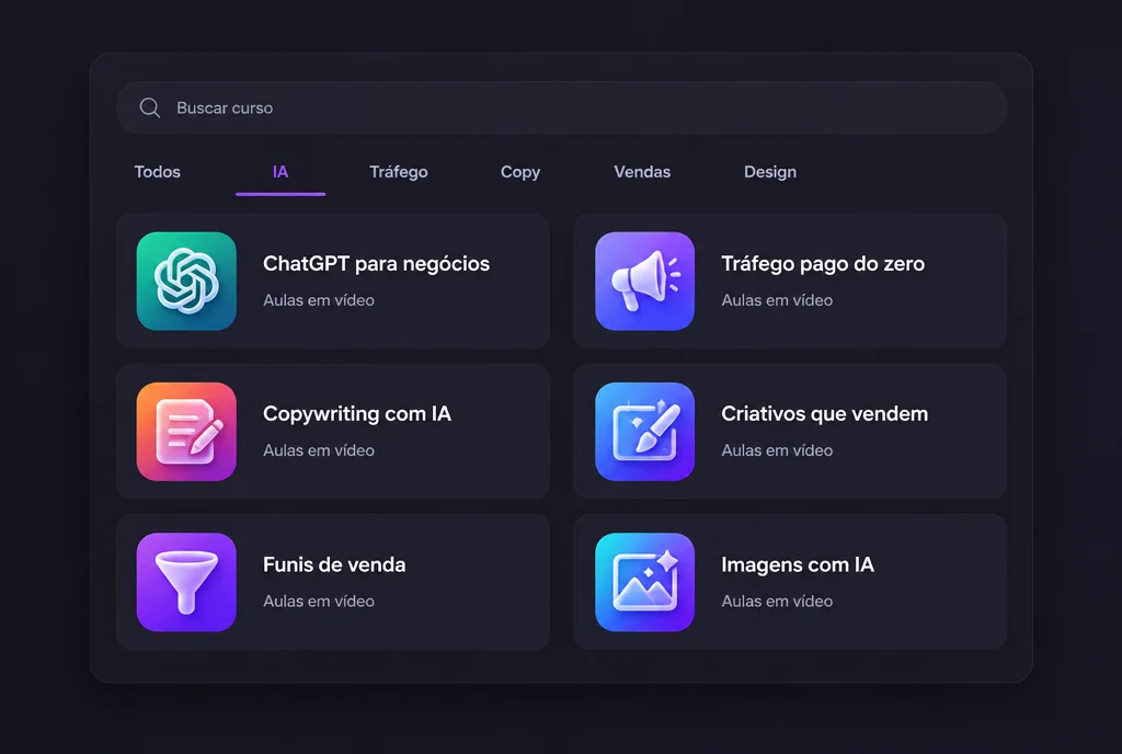 Biblioteca de cursos da Gringatools